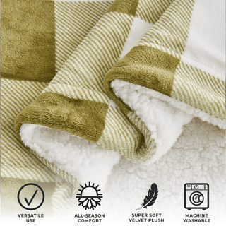 Velvet Plush Sherpa Luxury Bed Blanket - Kinsley Collection - Flatiron-Home
