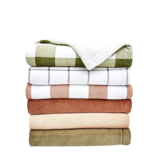 Velvet Plush Sherpa Luxury Bed Blanket - Kinsley Collection - Flatiron-Home