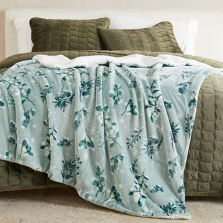 Velvet Plush Sherpa Luxury Bed Blanket - Kinsley Collection - Flatiron-Home