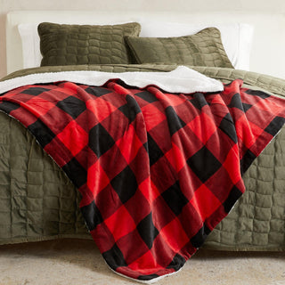 Velvet Plush Sherpa Luxury Bed Blanket - Kinsley Collection - Flatiron-Home