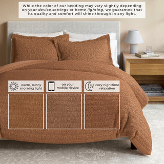 100% Cotton Honeycomb Waffle Duvet Set - Mattea Collection - Flatiron-Home