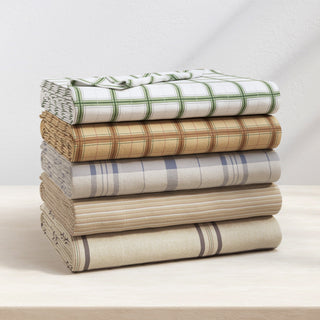 Turkish Cotton Flannel Sheet Set - Plaid & Stripe Collection - Flatiron-Home