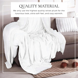Velvet Plush Sherpa Bed Blanket - Sherpa Fleece Collection - Flatiron-Home