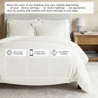 100% Cotton Honeycomb Waffle Duvet Set - Mattea Collection - Flatiron-Home