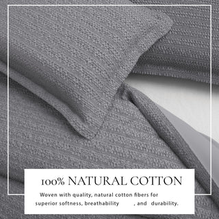 100% Cotton Honeycomb Waffle Duvet Set - Mattea Collection - Flatiron-Home