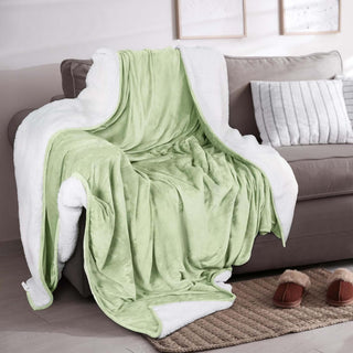Velvet Plush Sherpa Bed Blanket - Sherpa Fleece Collection - Flatiron-Home