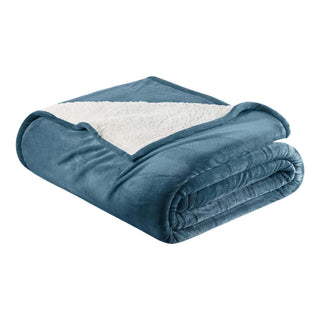 Velvet Plush Sherpa Bed Blanket - Sherpa Fleece Collection - Flatiron-Home
