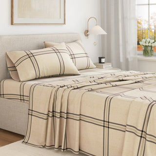 Turkish Cotton Flannel Sheet Set - Plaid & Stripe Collection - Flatiron-Home