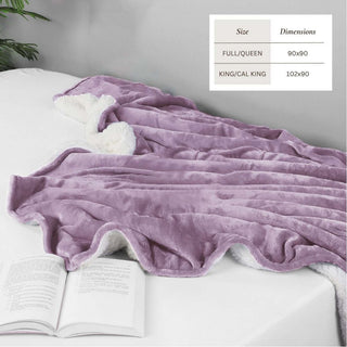 Velvet Plush Sherpa Bed Blanket - Sherpa Fleece Collection - Flatiron-Home