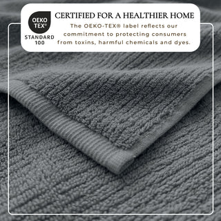 Turkish Cotton Ribbed 6-Piece Bath Towel Set - Georgiana Collection - Flatiron-Home