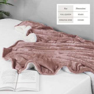 Velvet Plush Sherpa Bed Blanket - Sherpa Fleece Collection - Flatiron-Home