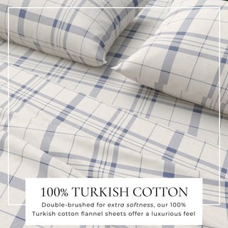 Turkish Cotton Flannel Sheet Set - Plaid & Stripe Collection - Flatiron-Home