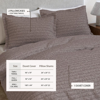 100% Cotton Honeycomb Waffle Duvet Set - Mattea Collection - Flatiron-Home