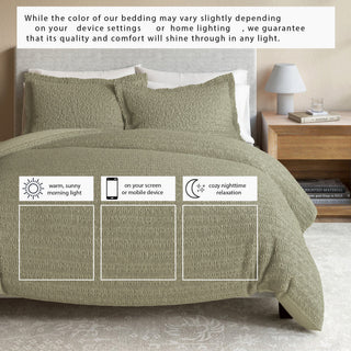 100% Cotton Honeycomb Waffle Duvet Set - Mattea Collection - Flatiron-Home