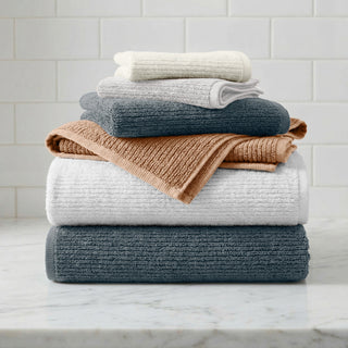 Turkish Cotton Ribbed 6-Piece Bath Towel Set - Georgiana Collection - Flatiron-Home