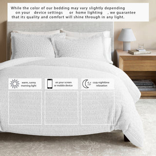 100% Cotton Honeycomb Waffle Duvet Set - Mattea Collection - Flatiron-Home