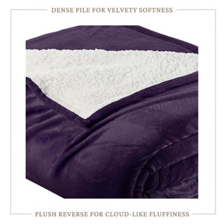 Velvet Plush Sherpa Bed Blanket - Sherpa Fleece Collection - Flatiron-Home