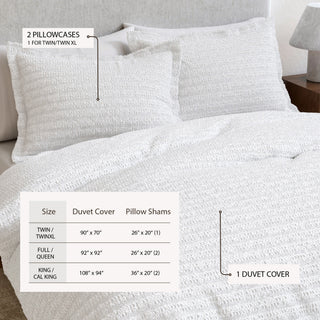 100% Cotton Honeycomb Waffle Duvet Set - Mattea Collection - Flatiron-Home