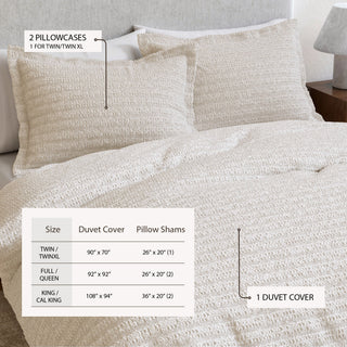 100% Cotton Honeycomb Waffle Duvet Set - Mattea Collection - Flatiron-Home