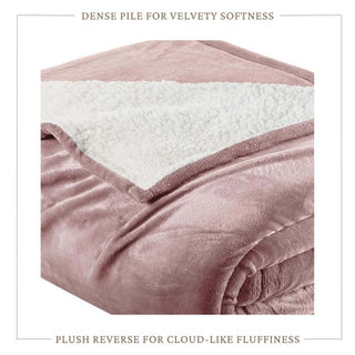 Velvet Plush Sherpa Bed Blanket - Sherpa Fleece Collection - Flatiron-Home