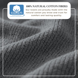 Turkish Cotton Ribbed 6-Piece Bath Towel Set - Georgiana Collection - Flatiron-Home