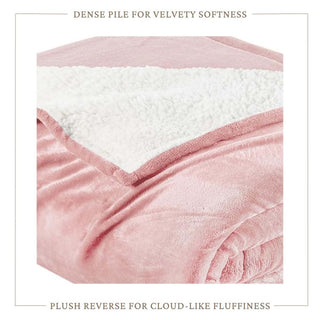 Velvet Plush Sherpa Bed Blanket - Sherpa Fleece Collection - Flatiron-Home
