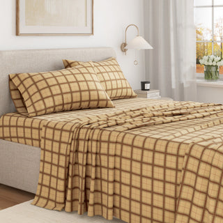 Turkish Cotton Flannel Sheet Set - Plaid & Stripe Collection - Flatiron-Home