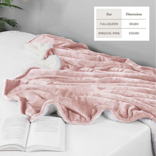 Velvet Plush Sherpa Bed Blanket - Sherpa Fleece Collection - Flatiron-Home