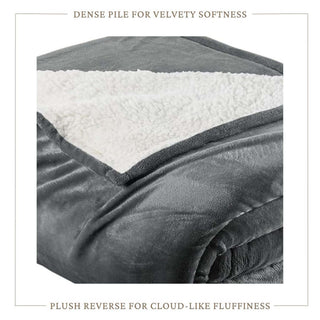 Velvet Plush Sherpa Bed Blanket - Sherpa Fleece Collection - Flatiron-Home