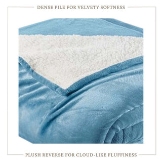 Velvet Plush Sherpa Bed Blanket - Sherpa Fleece Collection - Flatiron-Home