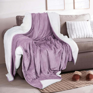 Velvet Plush Sherpa Bed Blanket - Sherpa Fleece Collection - Flatiron-Home