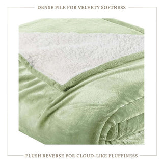 Velvet Plush Sherpa Bed Blanket - Sherpa Fleece Collection - Flatiron-Home