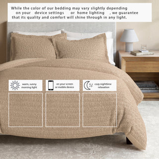 100% Cotton Honeycomb Waffle Duvet Set - Mattea Collection - Flatiron-Home