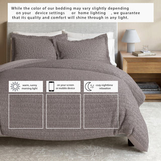 100% Cotton Honeycomb Waffle Duvet Set - Mattea Collection - Flatiron-Home