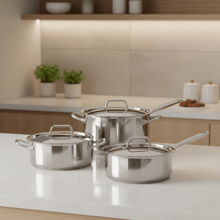 Set of 3 saucepans with lids - Flatiron - Home
