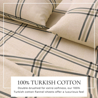 Turkish Cotton Flannel Sheet Set - Plaid & Stripe Collection - Flatiron-Home