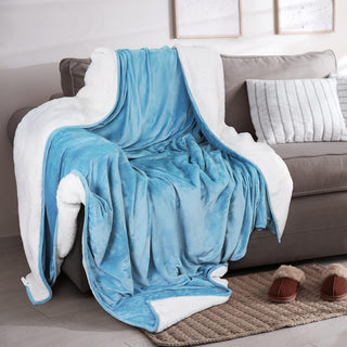 Velvet Plush Sherpa Bed Blanket - Sherpa Fleece Collection - Flatiron-Home