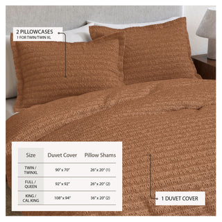 100% Cotton Honeycomb Waffle Duvet Set - Mattea Collection - Flatiron-Home