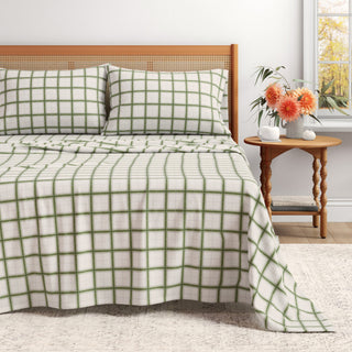 Turkish Cotton Flannel Sheet Set - Plaid & Stripe Collection - Flatiron-Home
