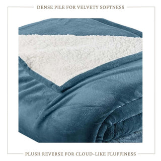 Velvet Plush Sherpa Bed Blanket - Sherpa Fleece Collection - Flatiron-Home