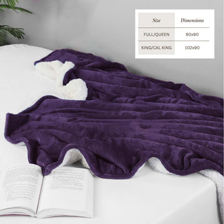 Velvet Plush Sherpa Bed Blanket - Sherpa Fleece Collection - Flatiron-Home