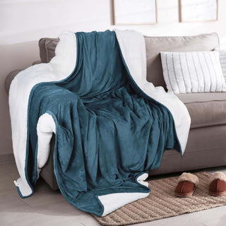 Velvet Plush Sherpa Bed Blanket - Sherpa Fleece Collection - Flatiron-Home